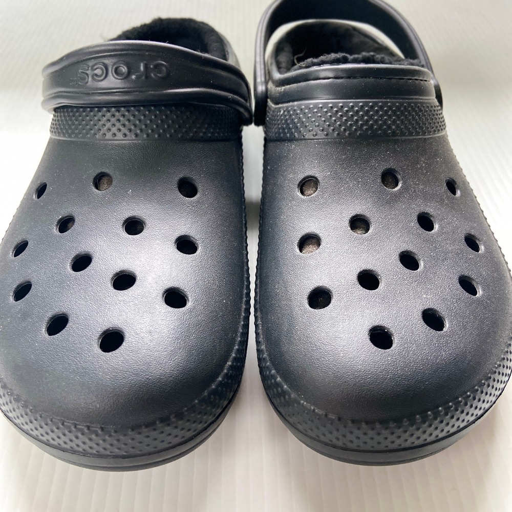 Crocs Classic Black Faux Fur Lined Clogs 203591 Mens 12 - Picture 4 of 10